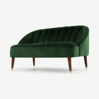An Image of Margot 2 Seater Sofa, Forest Green Recycled Velvet