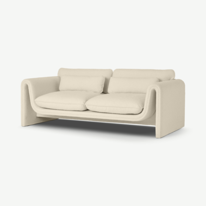 An Image of Luisa Large 2 Seater Sofa, White Boucle