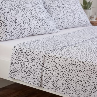 An Image of Dottie White Cotton Flat Sheet White