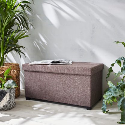 An Image of Outdoor Foldable Storage Ottoman Grey