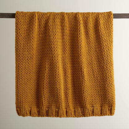 An Image of Chunky Knit 130cm x 170cm Throw Yellow