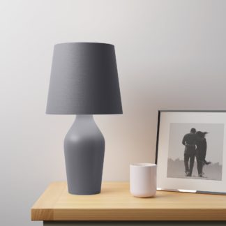 An Image of Ava Stoneware Graphite Table Lamp Grey
