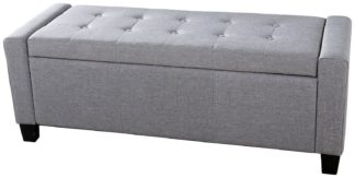 An Image of GFW Verona Fabric Ottoman Bench - Grey