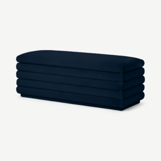 An Image of Onda Ottoman Storage Bench, 120 cm, Monarch Blue Velvet