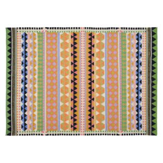 An Image of Habitat Vida Cotton Flatweave Rug - 170x240cm -Multicoloured