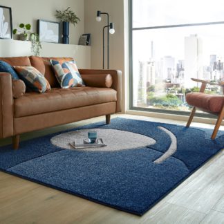 An Image of Elements Collage Rug Navy Blue/Grey