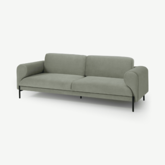 An Image of Orsel 3 Seater Sofa, Sage Green Velvet