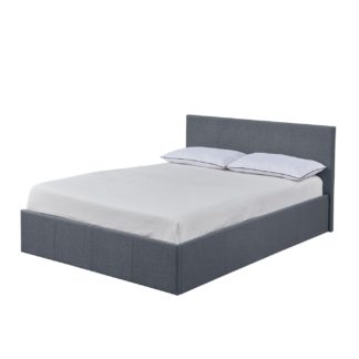 An Image of Habitat Heathdon Small Double Ottoman Fabric Bed Frame -Grey