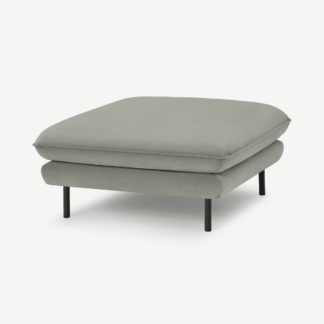 An Image of Analia Soft Filled Pillow Top Ottoman, Pale Sage Recycled Velvet
