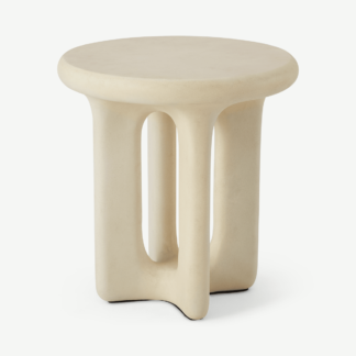 An Image of Yepa Side Table, White Concrete