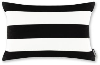 An Image of Paloma Monochrome Stripe Cushion - Black & White - 60X40cm