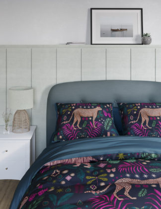 An Image of M&S Pure Cotton Cheetah Pom Pom Bedding Set