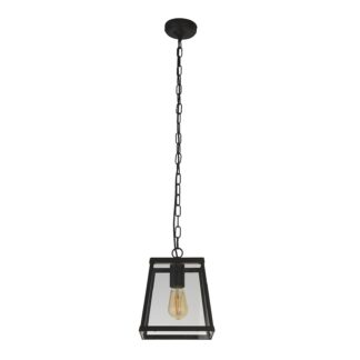 An Image of Bellevue 1 Light Industrial Pendant - Black