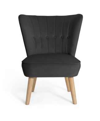 An Image of Habitat Alexis Velvet Cocktail Chair - Charcoal