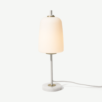 An Image of Ayala Table Lamp, Muted Grey & Brushed Brass