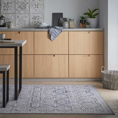 An Image of Fold Cora Global Washable Rug Grey