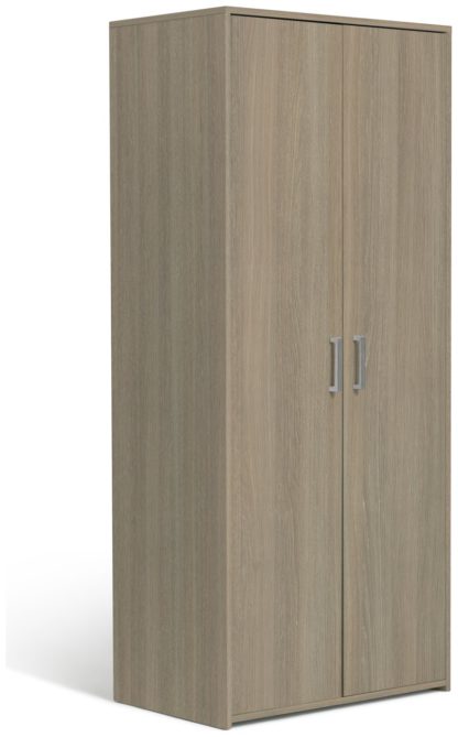 An Image of Argos Home Oslo 2 Door Wardrobe - Grey Oak Effect