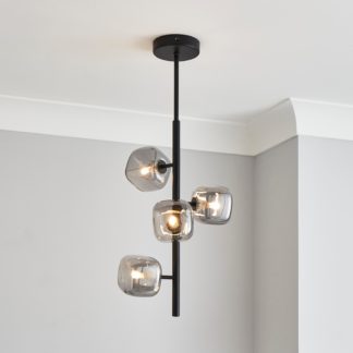 An Image of Elements Tollose 4 Lighting Ceiling Fitting Black