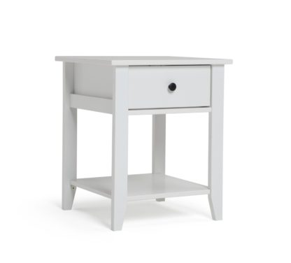 An Image of Habitat Minato 1 Drawer Side Table - White