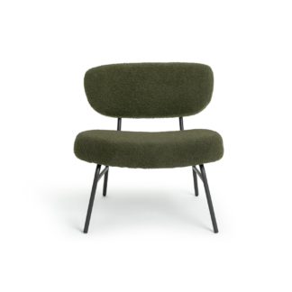An Image of Habitat Cole Boucle Accent Chair - Khaki