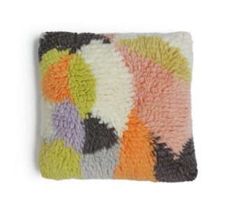 An Image of Habitat Tufted Nora Wool Cushion - Multi - 50x50cm