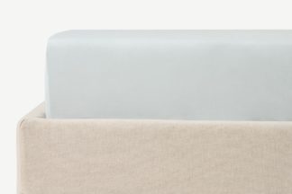 An Image of Solar 100% Cotton Fitted Sheet, King, Mist Blue