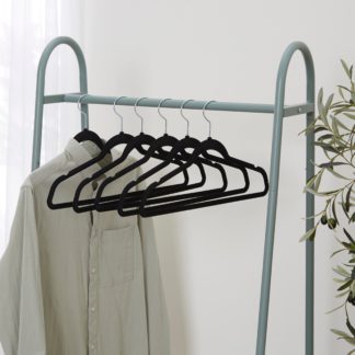 An Image of Set of 30 Flocked Hangers Black