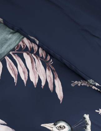 An Image of M&S Pure Cotton Peacock Placement Bedding Set