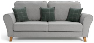 An Image of Argos Home Klara 3 Seater Fabric Sofa - Grey