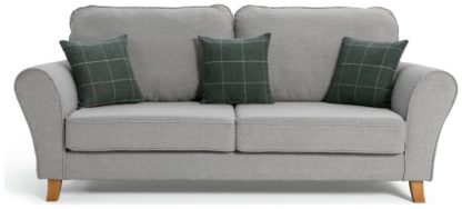 An Image of Argos Home Klara 3 Seater Fabric Sofa - Grey