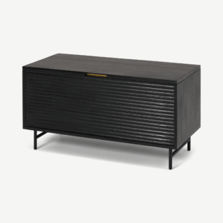 An Image of Haines Storage Trunk, Charcoal Black Mango Wood