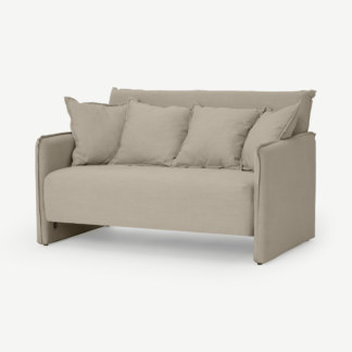 An Image of Medina Small Sofa Bed, Almond Fabric