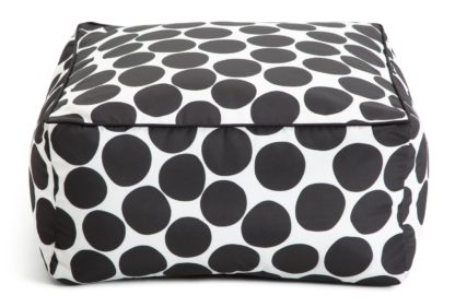 An Image of Habitat Sicilia Floor Cushion - Black & White