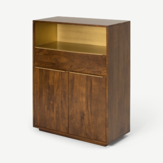 An Image of Anderson Highboard, Mango Wood & Brass