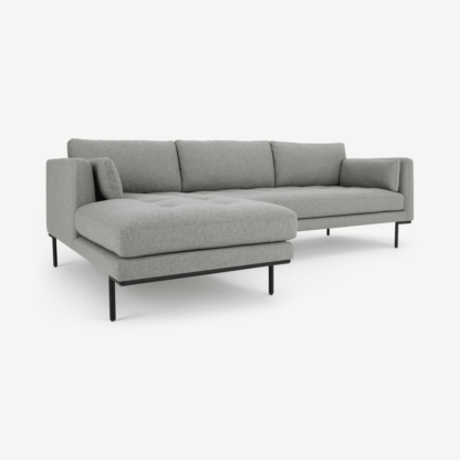 An Image of Harlow Left Hand Facing Chaise End Sofa, Mountain Grey Fabric