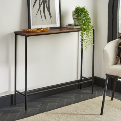 An Image of Trent Mango Wood Console Table Brown