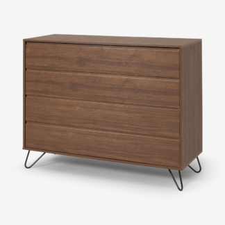 An Image of Elona Chest of Drawers, Walnut Effect & Black