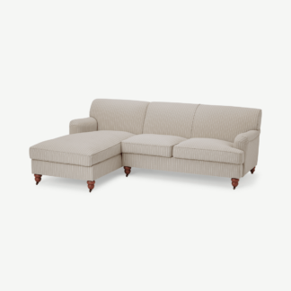 An Image of Orson Left Hand Facing Chaise End Sofa, Natural Striped Recycled Safi