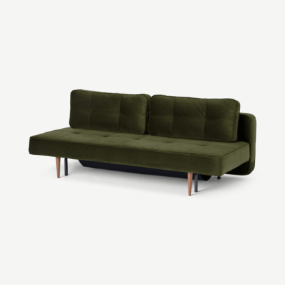 An Image of Marin Pocket Sprung Platform Sofa Bed, Highland Green Velvet