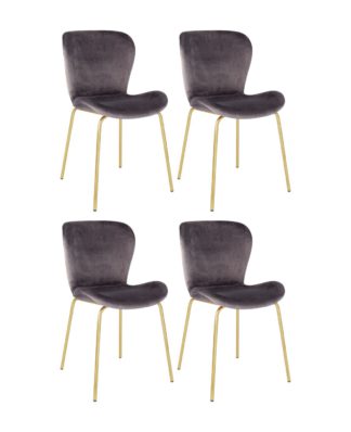 An Image of Habitat Etta Velvet Dining Chairs - Grey