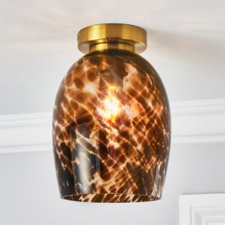 An Image of Lilo 1 Light Flush Ceiling Fitting Amber