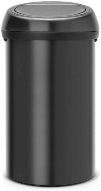 An Image of Brabantia 60 Litre Touch Top Bin - Matt Black