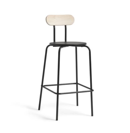 An Image of Habitat Zayn Metal Barstool - Black