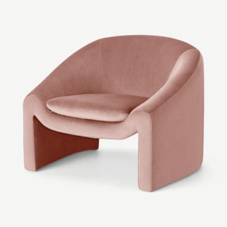 An Image of Shona Accent Armchair, Soft Pink Velvet