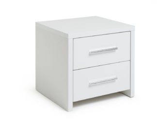 An Image of Argos Home Broadway 2Drw Bedside Table -White Gloss