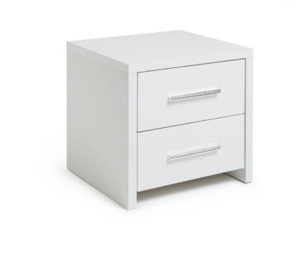 An Image of Argos Home Broadway 2Drw Bedside Table -White Gloss