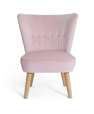 An Image of Habitat Alexis Velvet Cocktail Chair - Pink