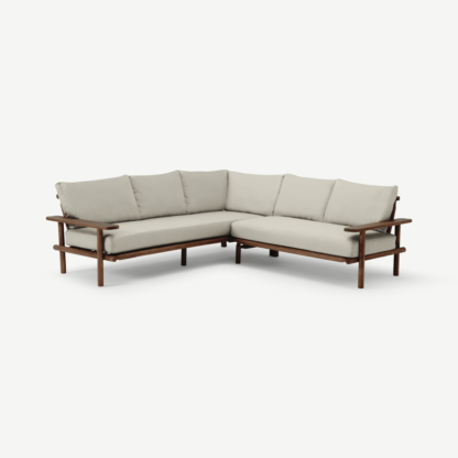 An Image of Laruna Garden Corner Sofa, Dark Acacia Wood & Natural