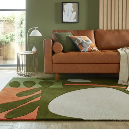 An Image of Elements Lokke Wool Rug Olive