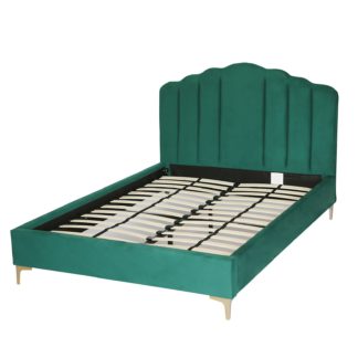 An Image of Sophia Scallop Double Bed - Emerald